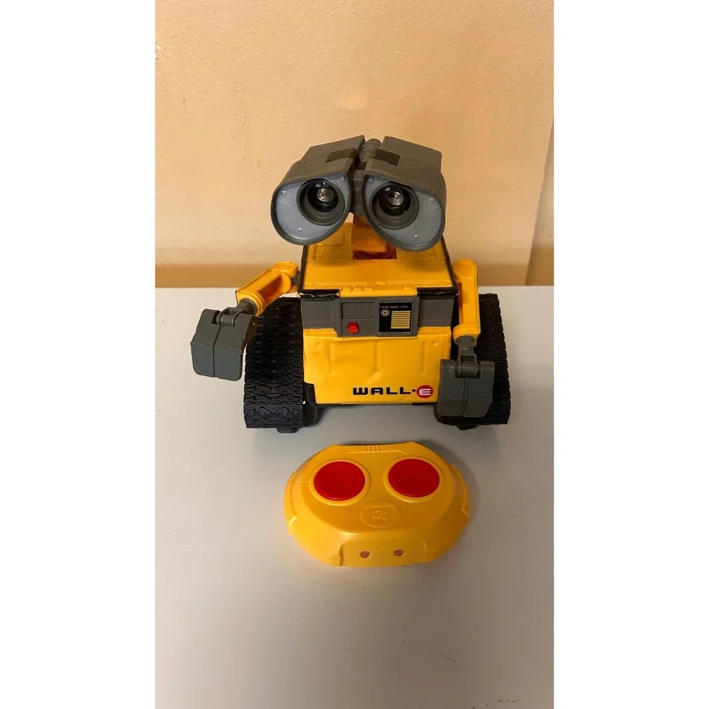 Disney Pixar Wall-E Remote Control Robot Toy with Light Up Eyes Yellow Grey